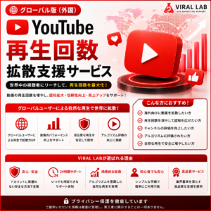 YouTube 再生回数(グローバル)拡散支援
